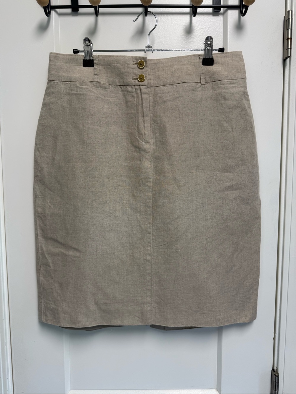 Banana Republic Beige Linen-Blend Pencil Skirt
